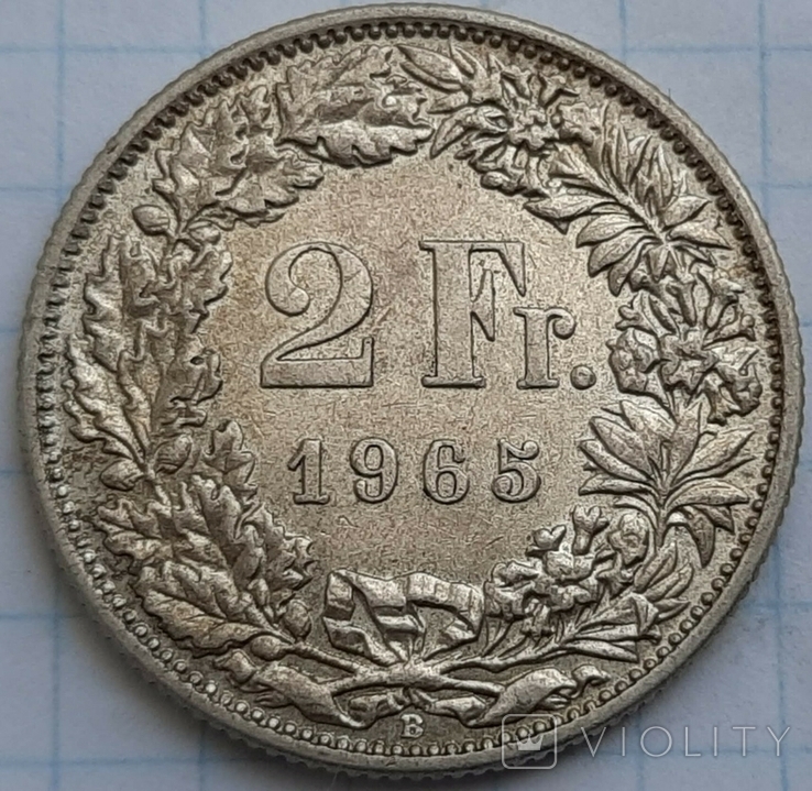 Швейцария 2 франка, 1965, фото №3