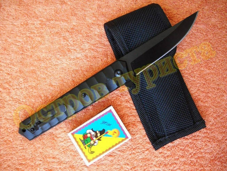 Нож складной тактический Black с чехлом, фото №3
