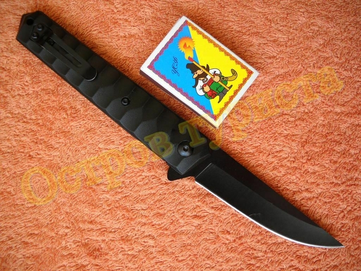 Нож складной тактический Black с чехлом, фото №5