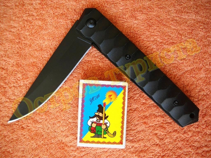 Нож складной тактический Black с чехлом, фото №6