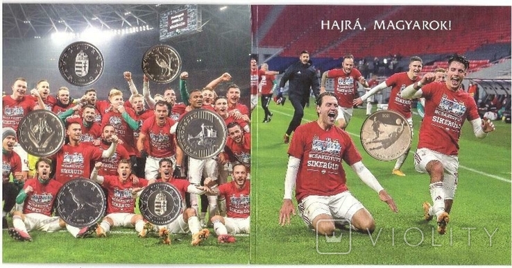 Hungary Hungary set of 6 coins 5 10 20 50 100 200 Forint + token 2021 Football official booklet, photo number 2