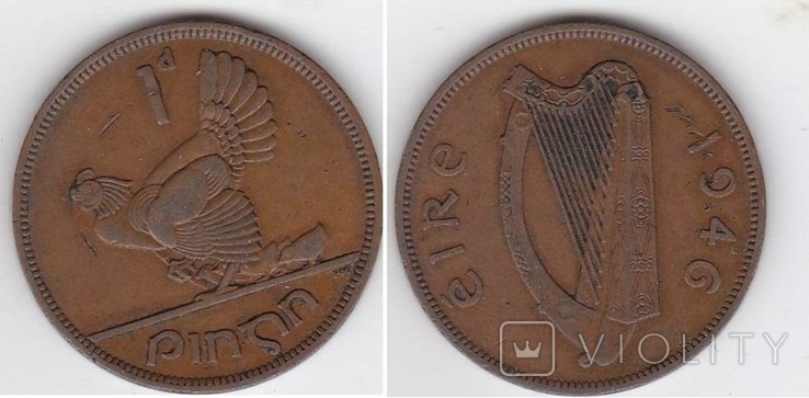 Ireland Ирландия - 1 Penny 1946