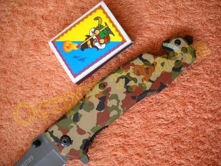Нож тактический складной Mastiff DA161 стропорез бита клипса танто 21 см, фото №8