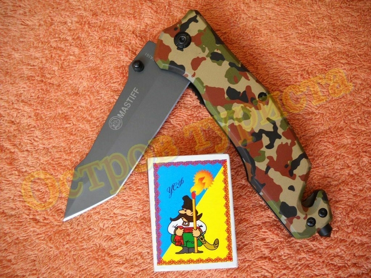 Нож тактический складной Mastiff DA161 стропорез бита клипса танто 21 см, фото №9