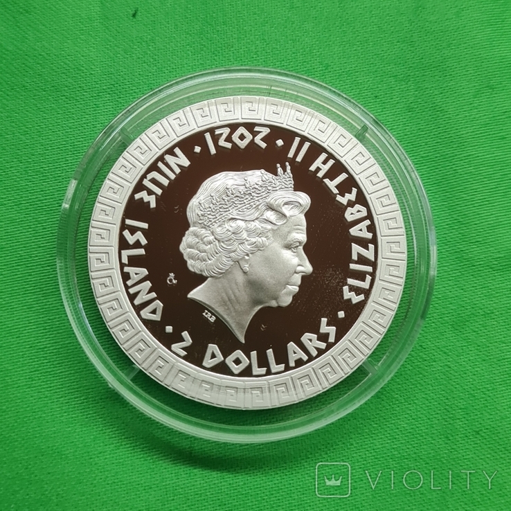 О.Ниуэ 2 доллара Единорог Unicorn 2021 Мифические существа 1 oz Proof, photo number 4