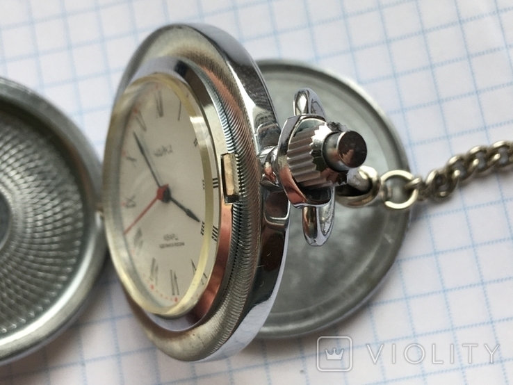 Часы Чайка карманные кварц с шатленом состояние новых, фото №6