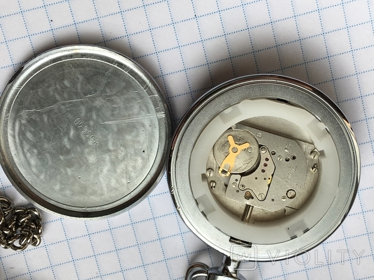 Часы Чайка карманные кварц с шатленом состояние новых, фото №7