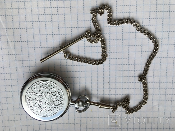 Часы Чайка карманные кварц с шатленом состояние новых, фото №9