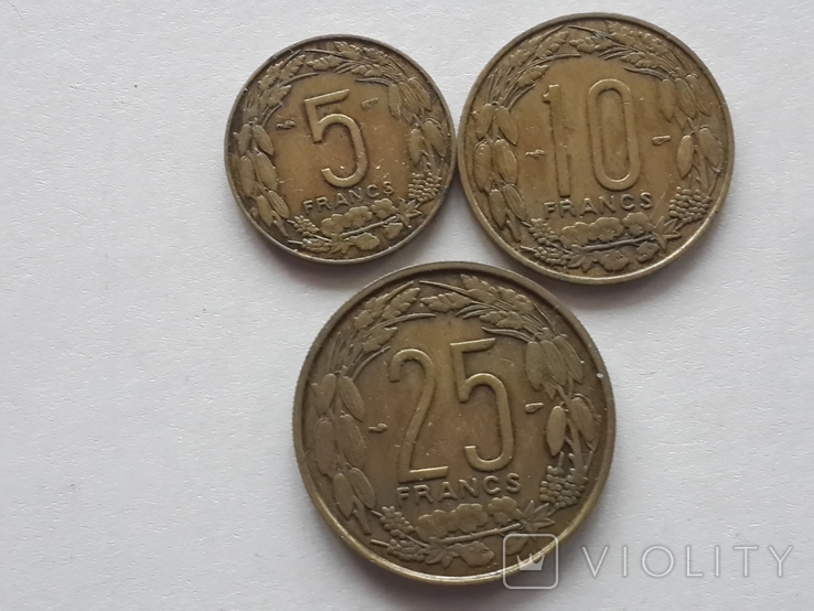 Камерун: 5, 10, 25 франков 1958 года, фото №5