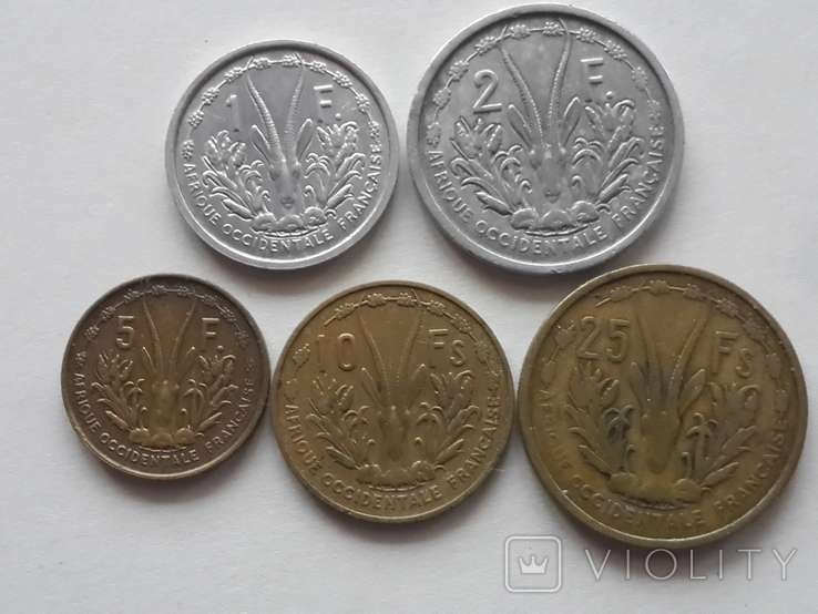 Французская Западная Африка: 1, 2, 5, 10, 25 франков, фото №4