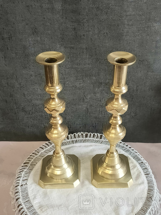 Two brass candlesticks., photo number 5
