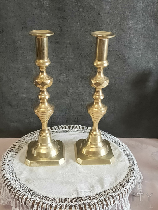 Two brass candlesticks., photo number 7