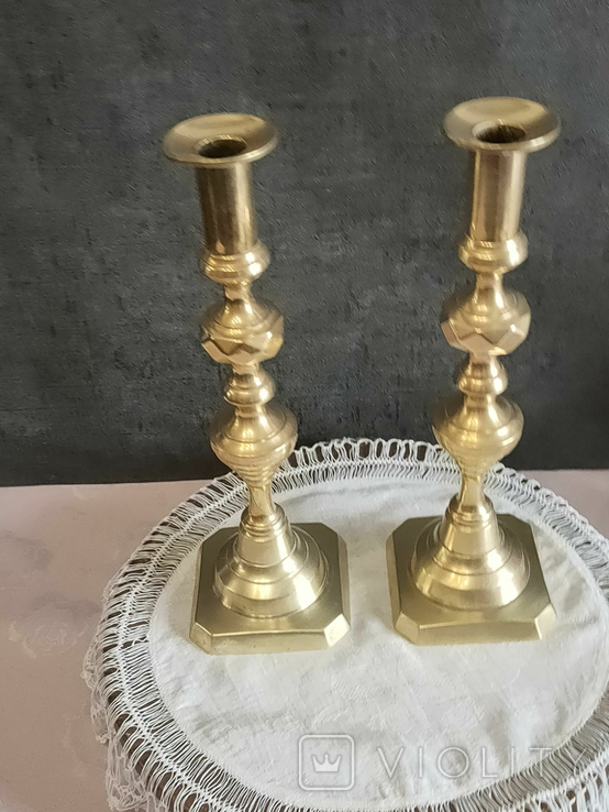 Two brass candlesticks., photo number 9