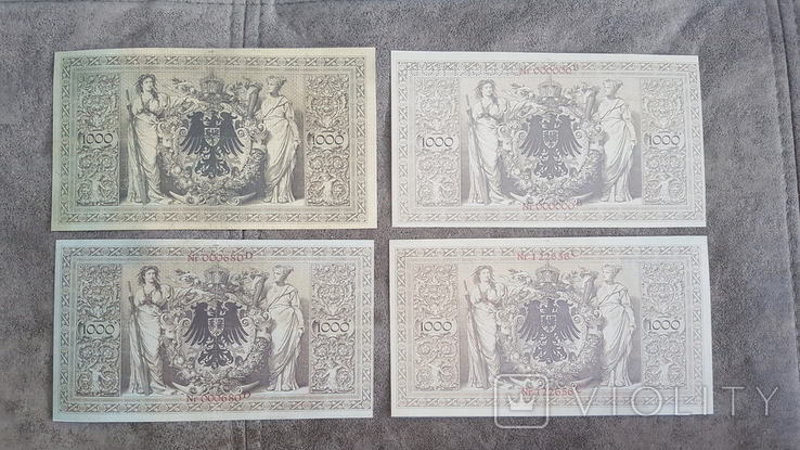 Якісні копії банкнот з V / Z. Найрідкісніші випуски. Німеччина 1000 марок 1884-1898, фото №3