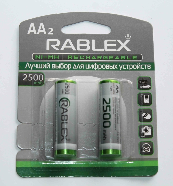 Аккумуляторы Rablex AA 2500mAh 2 шт. (1362), фото №3