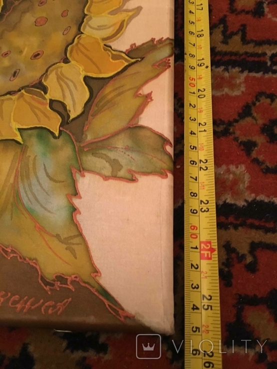 Painting on batik. Sunflowers. artist Kuznetsova I.M., photo number 5
