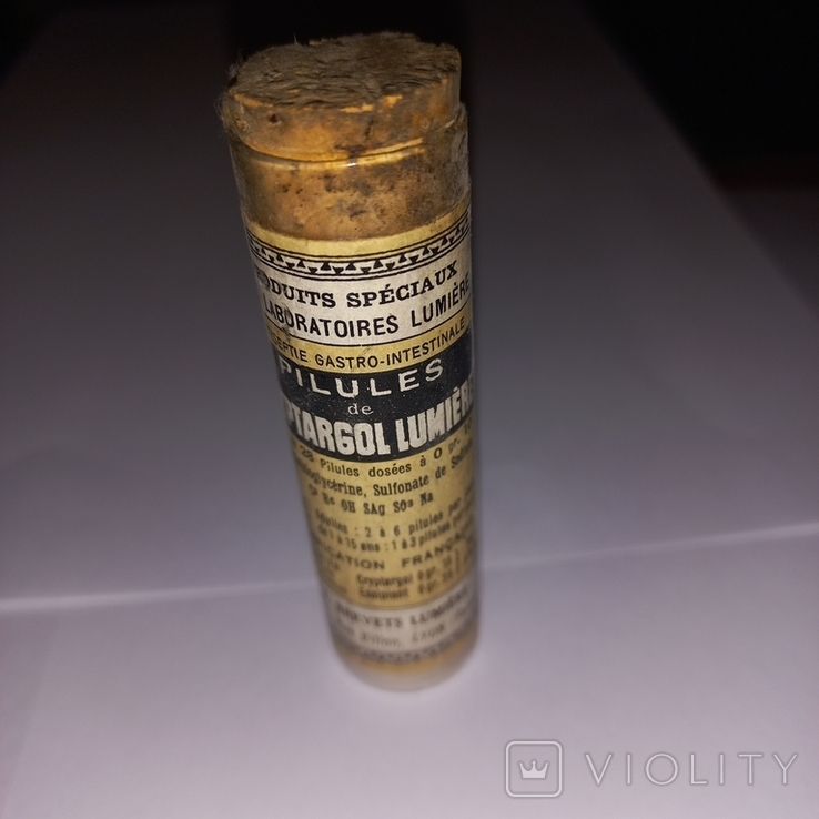 Люмьер (Франция) 1930-е Полная запечатанная упаковка пилюль Криптаргол 10 шт. Антисептик, фото №2