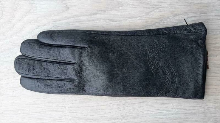 Женские зимние кожаные перчатки Flagman (тонкий мех), фото №5