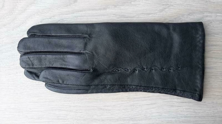 Женские зимние кожаные перчатки Flagman (тонкий мех), фото №6