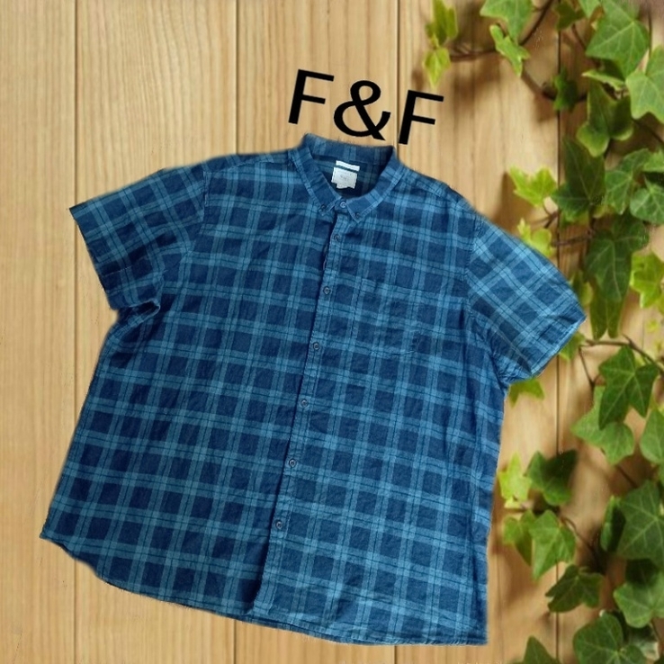 FF Льняная + хлопок Стильная мужская рубашка короткий рукав 3 XL, фото №3