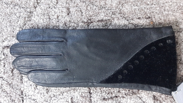 Женские кожаные перчатки с тонким мехом (уценка), фото №2