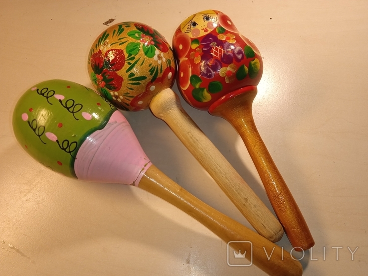 Maracas 3pcs hand-painted, photo number 4