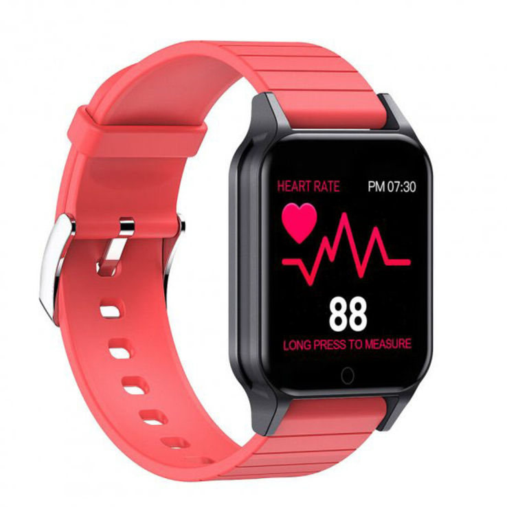 Смарт часы Smart Watch T96 стильные с защитой от влаги и пыли . Цвет красный., фото №4