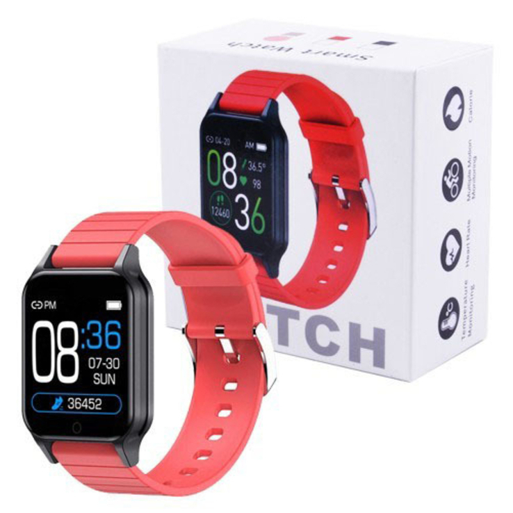 Смарт часы Smart Watch T96 стильные с защитой от влаги и пыли . Цвет красный., фото №5