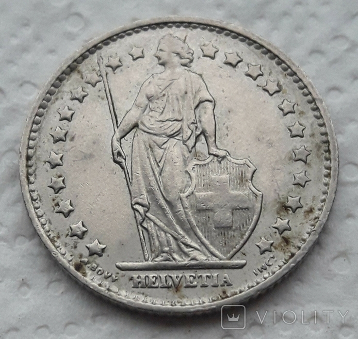 Switzerland 1 franc 1975 year, photo number 3