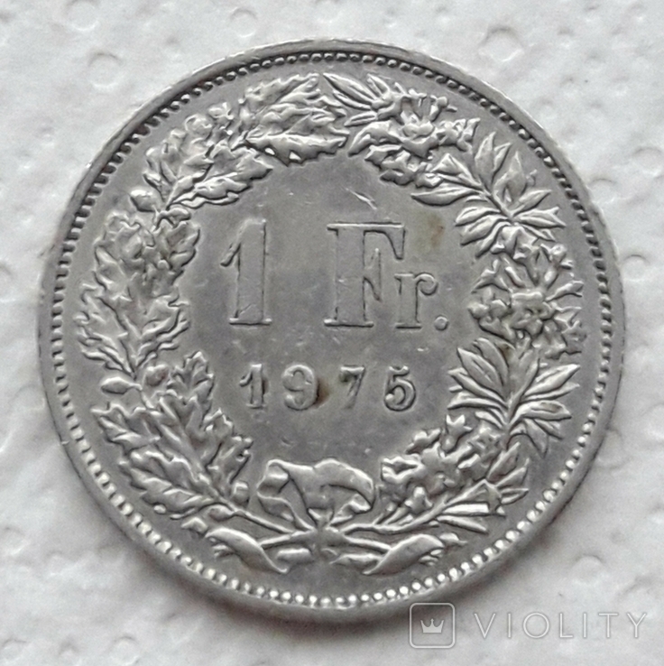 Switzerland 1 franc 1975 year, photo number 6