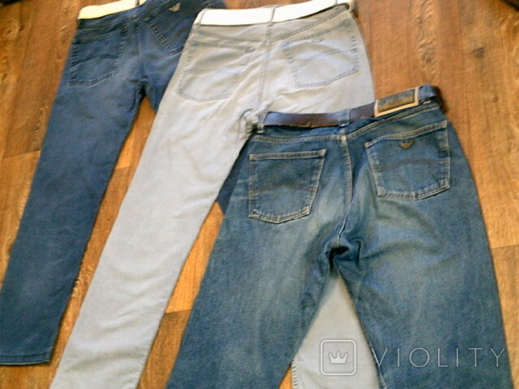 Armani (3 шт.) - фірмові джинси з ременем розм.31-32, фото №13