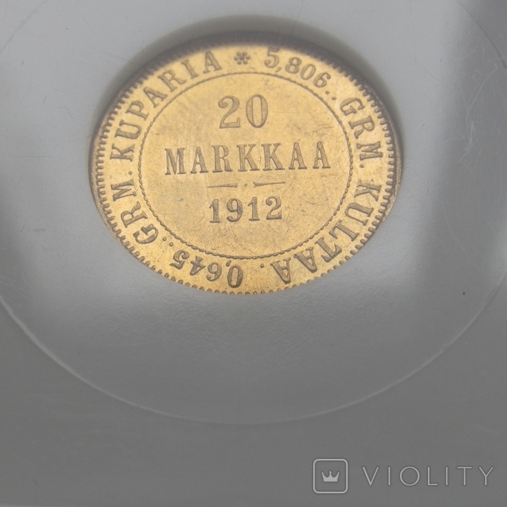 20 марок 1912 г. Финляндия (MS 64) NGC, photo number 7