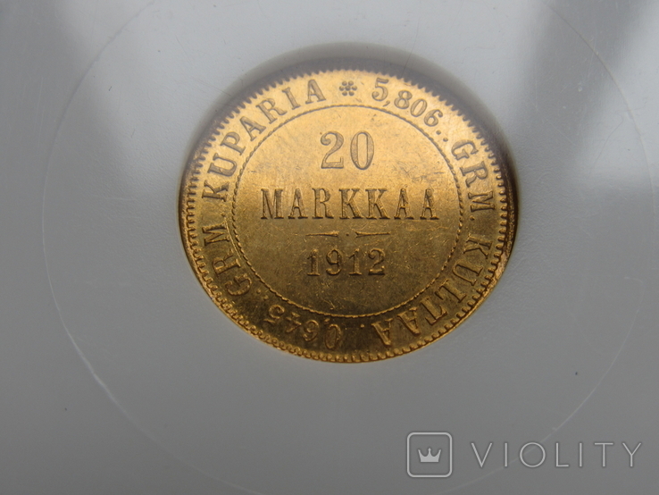 20 марок 1912 г. Финляндия (MS 64) NGC, photo number 10