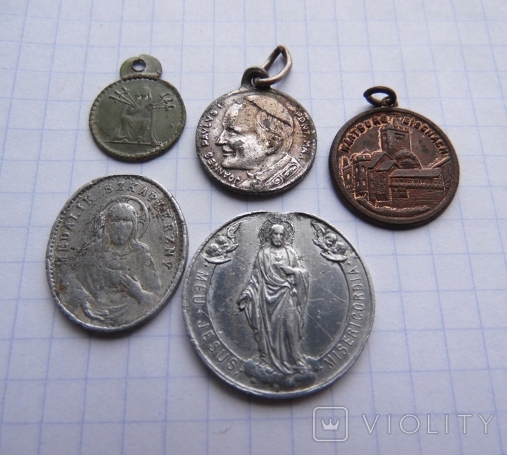 Религиозные медальоны 5 шт