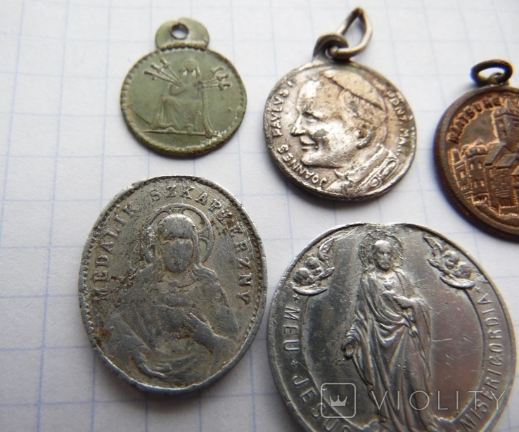 Религиозные медальоны 5 шт, photo number 3