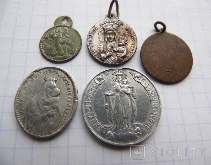 Религиозные медальоны 5 шт, photo number 5