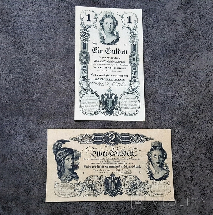 Якісні копії банкнот Австрії 1847-1848 років, фото №4