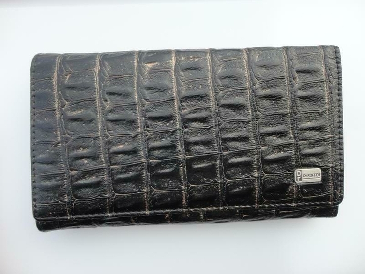 Женский кожаный кошелек dr.koffer (черный, numer zdjęcia 2