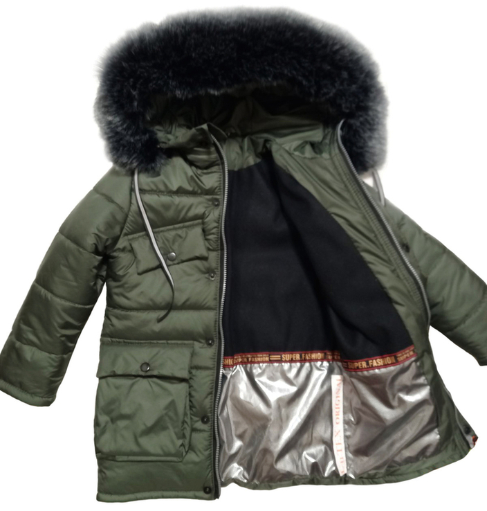 Куртка зимова дитяча Best Boss хакі ріст 122 см 1073a122, фото №4