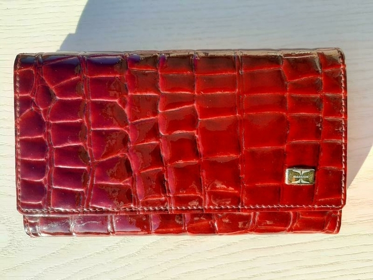 Женский кожаный кошелек HASSION (темно-красный), фото №2