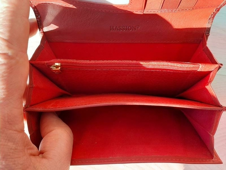 Женский кожаный кошелек HASSION (темно-красный), фото №5