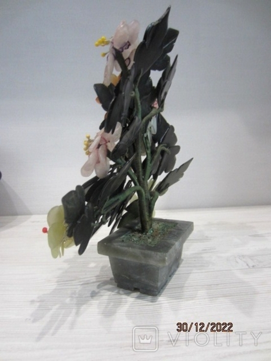 Vintage Chinese Jade Flower Tree of Happiness, photo number 9