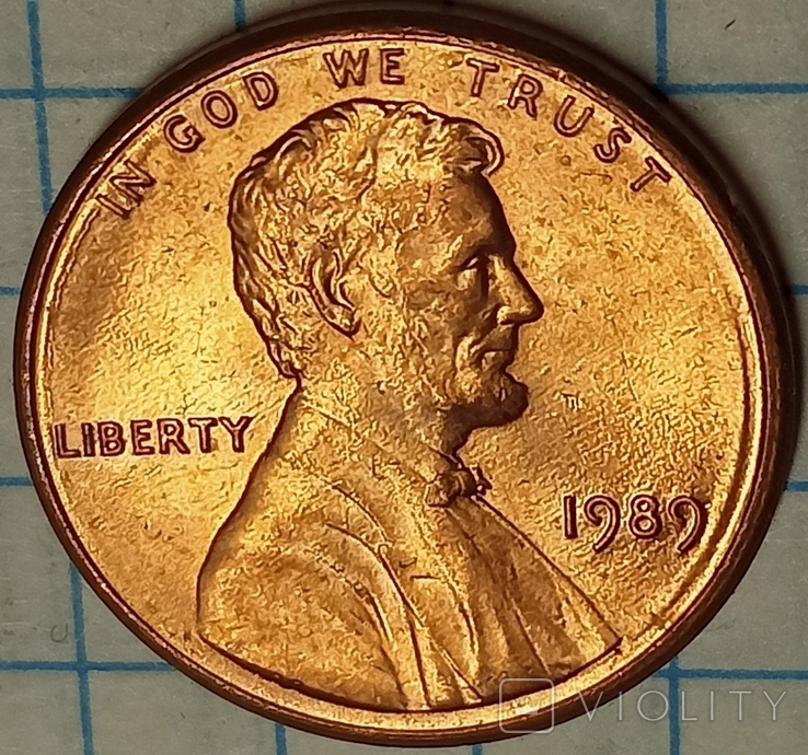 США 1 цент 1989, фото №2