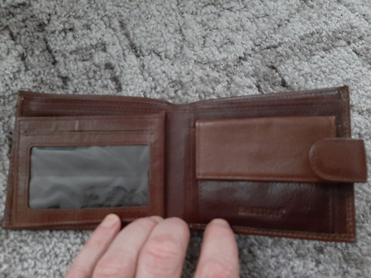 Мужской кожаный кошелек Hassion (коричневый), photo number 3