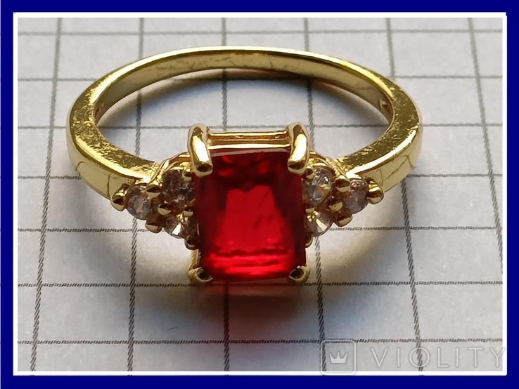 Ring with ruby stone, costume jewelry, photo number 2