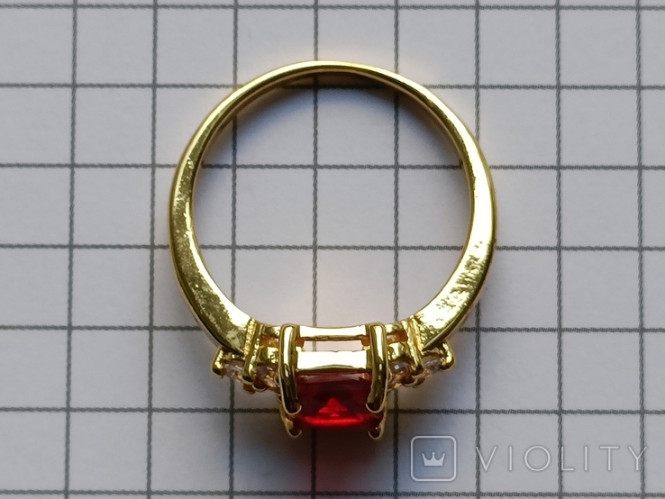 Ring with ruby stone, costume jewelry, photo number 3