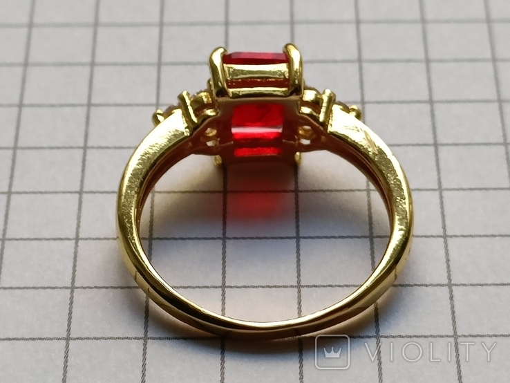 Ring with ruby stone, costume jewelry, photo number 4