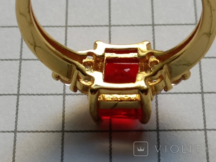 Ring with ruby stone, costume jewelry, photo number 5