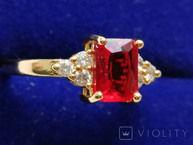 Ring with ruby stone, costume jewelry, photo number 8
