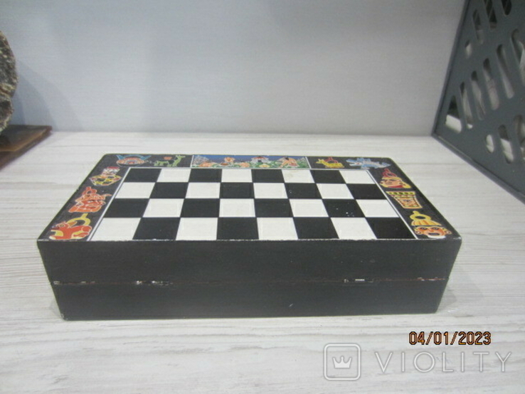 Chess, ceramics, wood, hand-painted, vintage, photo number 4